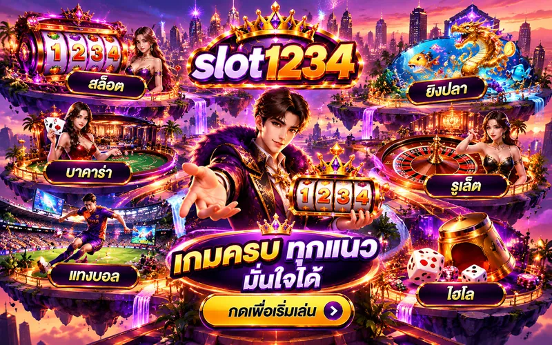 รวมเกม slot1234 สล็อต ยิงปลา บาคาร่า รูเล็ต แทงบอล ไฮโล