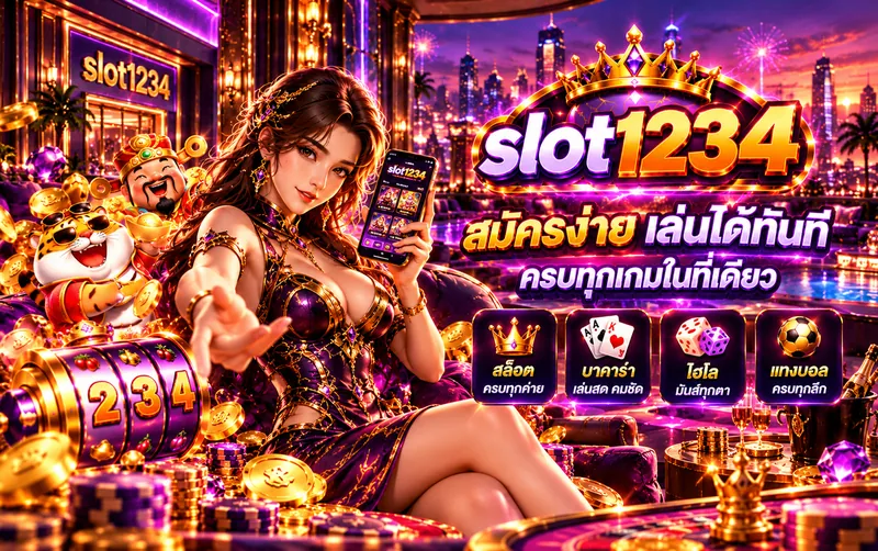 slot1234 สมัครง่าย เล่นได้ทันที ครบทุกเกมในที่เดียว สล็อต บาคาร่า ไฮโล แทงบอล